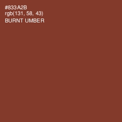 #833A2B - Burnt Umber Color Image